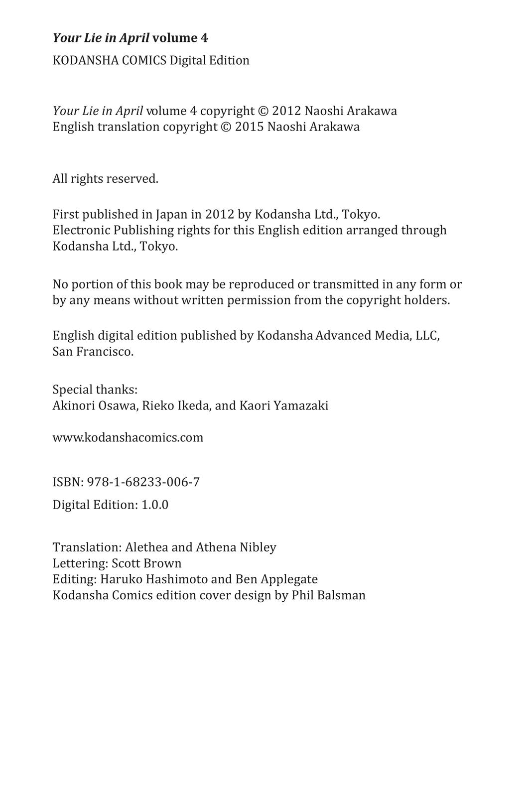 Read Your Lie in April EN Manga Online