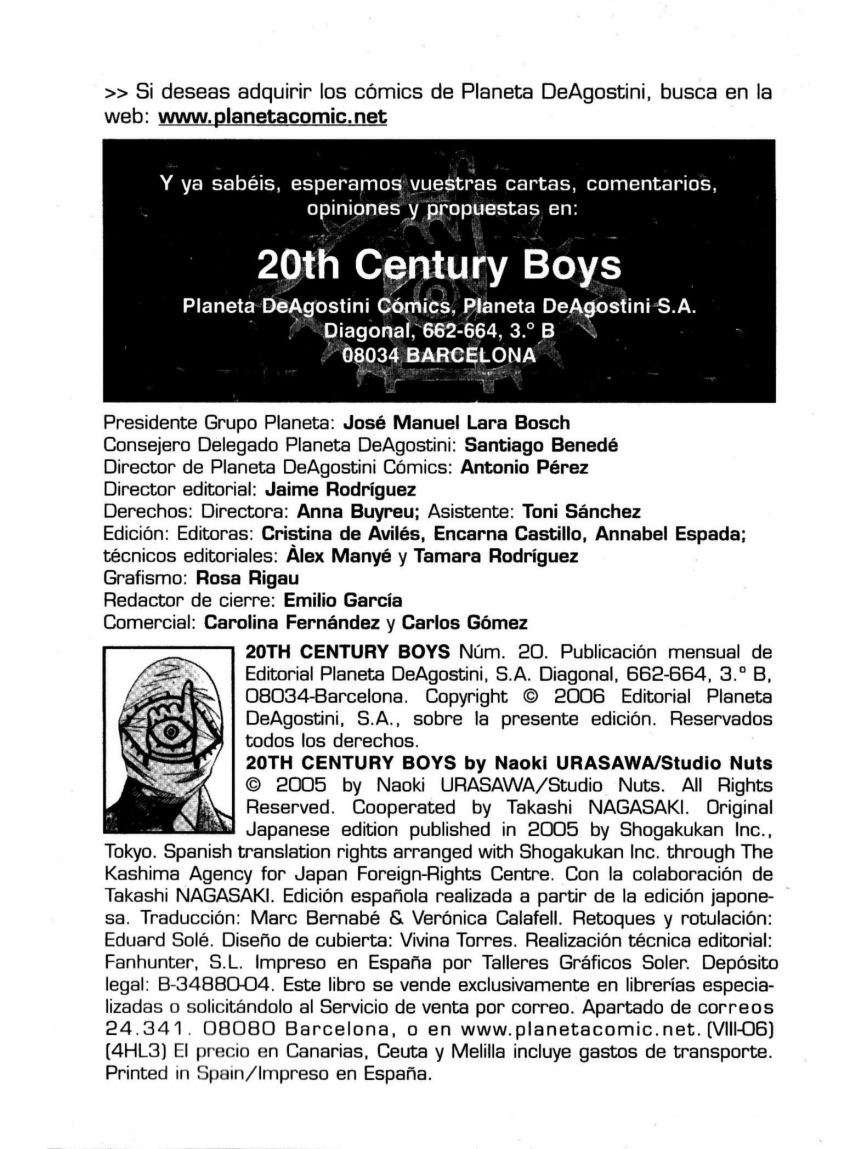Read 20th Century Boys ES Manga Online