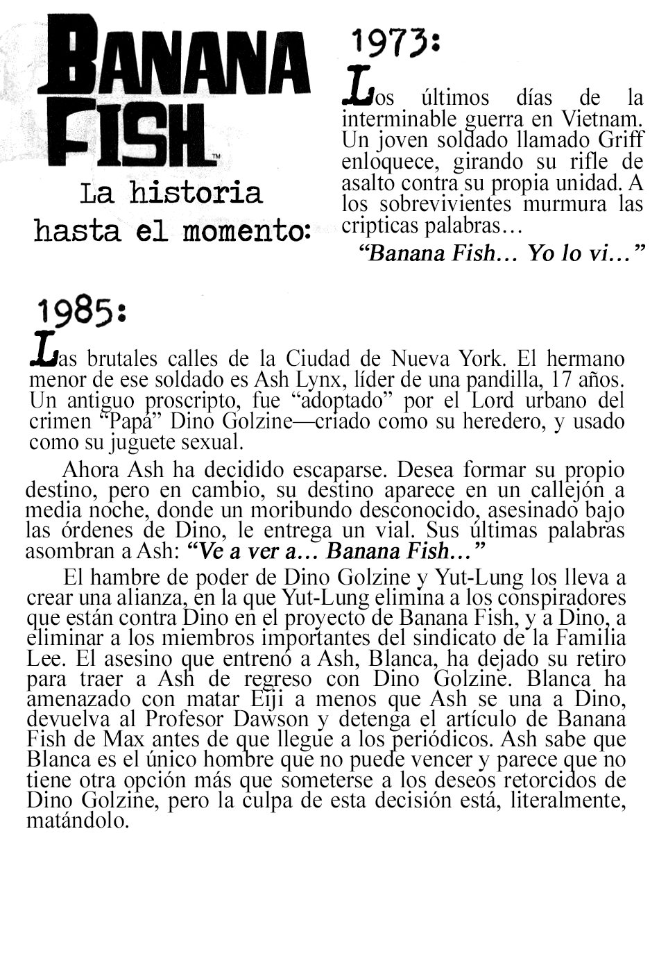 Read Banana Fish ES Manga Online