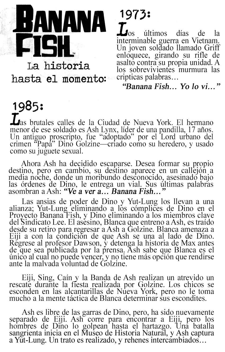 Read Banana Fish ES Manga Online