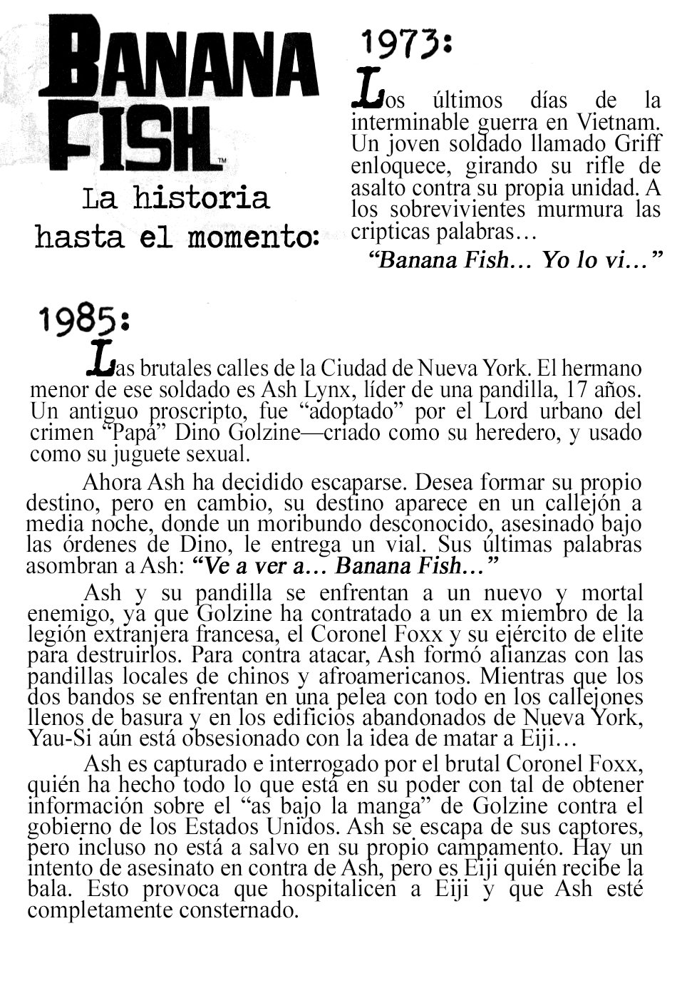 Read Banana Fish ES Manga Online